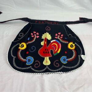 Vintage Portuguese Embroidered Apron – Grandella Portugal Folk Art Rooster